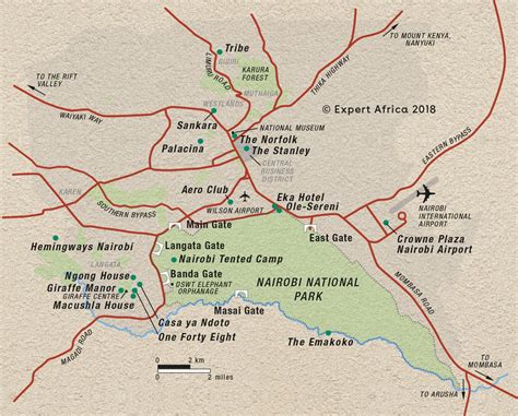 Map Of Nairobi Kenya Expert Africa