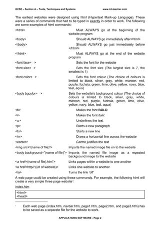 applications software web design worksheet  web design