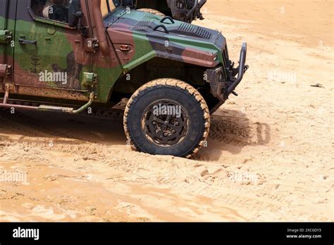 Gijon Spain May 24 2024 Marine Corps Military Off Road Vehicle