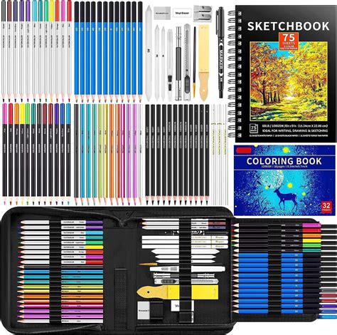 78 Piece Professional Drawing Kit With Art Supplies Sketch Pad