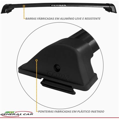 Rack Teto Gol G3 G4 Travessa Alum Preto Eqmax General Car