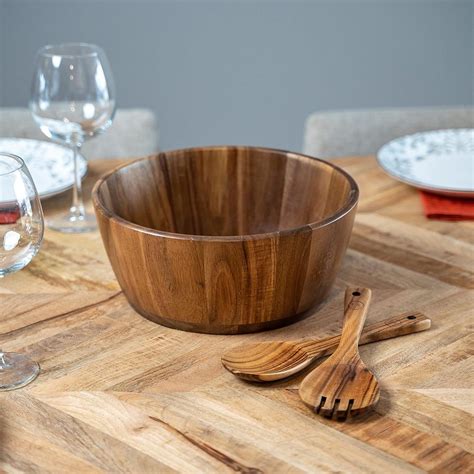 Large Wooden Salad Mixing Bowl With Lid And Spoon Wooden Salad Bowl