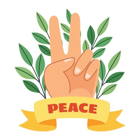 Vector Drawing Of Peace Hand Sign 34873221 Vector Art at Vecteezy