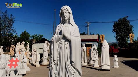 Life Size White Marble Our Lady Of Lourdes Statue Classic Catholic