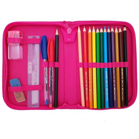 Estojo Nylon Rosa Faber Castell Submarino