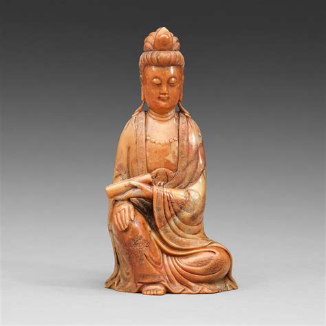 A stone sculpture of Guanyin, Qing dynasty (1644-1912). - Bukowskis