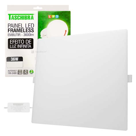 Painel Led Taschibra Frameless W Quadrado Embutir Shopee Brasil