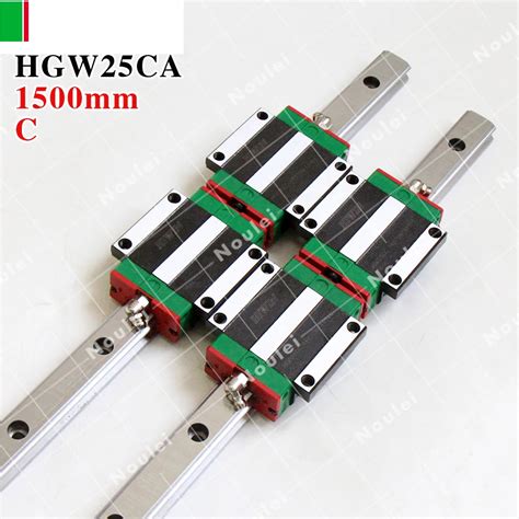 CNC Guide Rails 2pcs HIWIN HGR25 Linear Rail 1500mm 4pcs HGW25CC CNC