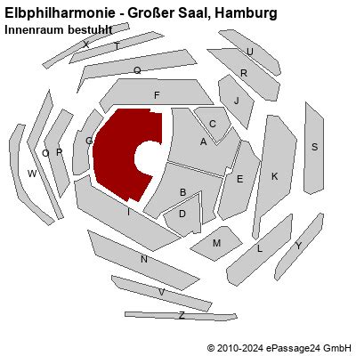 Elbphilharmonie Großer Saal Hamburg Innenraum bestuhlt Saalplan