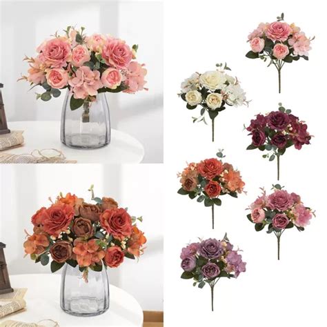 BOUQUET DE FAUSSES fleurs pivoine en soie vibrante pour décoration de