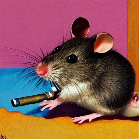 A Mouse Smoking A Cigarette Oil Painting Stable Diffusion Openart