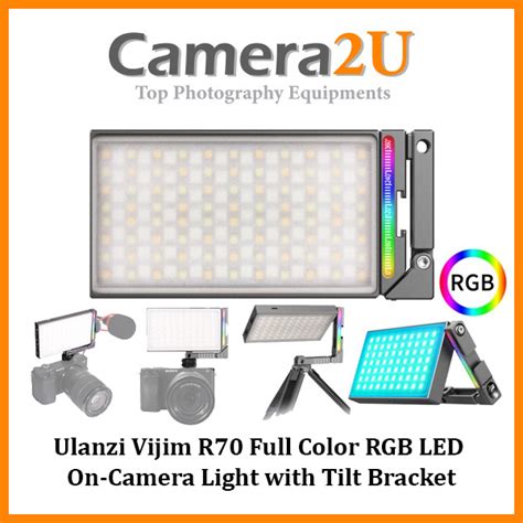 Ulanzi Vijim R70 Full Color RGB LED On-Camera Light with Tilt Bracket ...