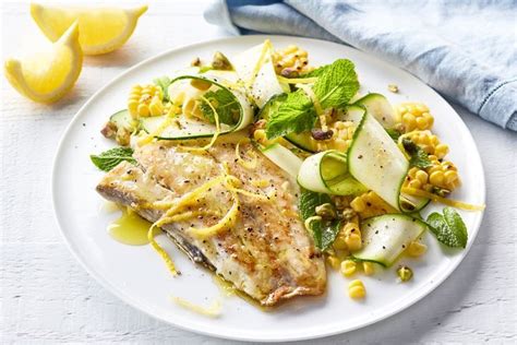 Barramundi with grilled corn salad