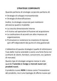 Strategia Corporate Con Vari Esempi Appunti Di Strategia D Impresa