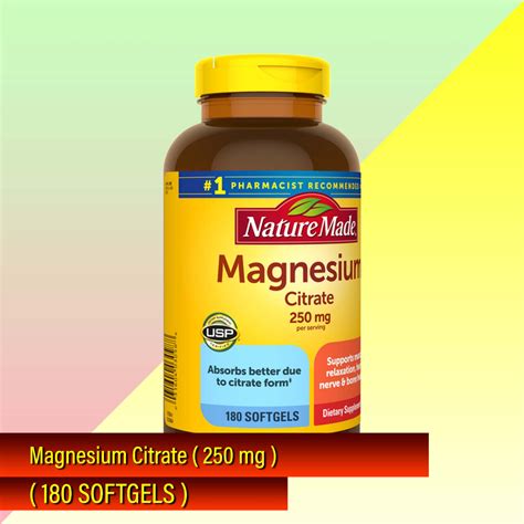 Nature Made Magnesium Citrate 250 Mg 180 Softgels Shopee Philippines