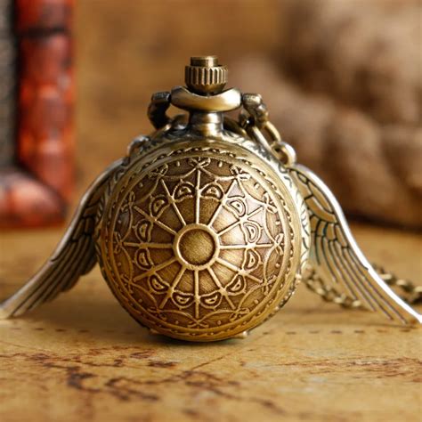 Golden Snitch Clock Necklace Harry Potter Golden Snitch Necklace Quidditch