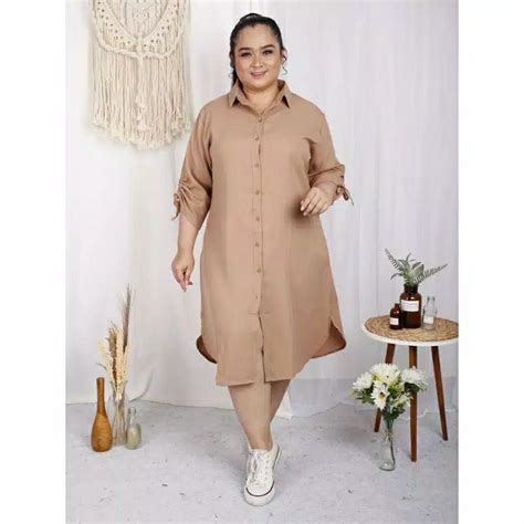 Jual Tunik Jumbo Wanita Pakaian Atasan Polos Ukuran Bigsize Bb Kg