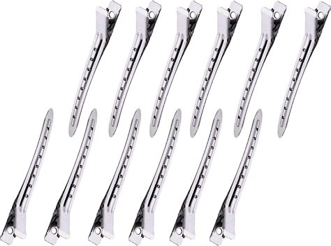 12pcs Curl Clips Duck Bill Sectioning Hair Clips Silver Metal Hair Clips Rustproof Metal