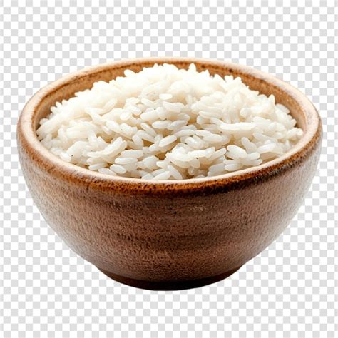 cooked white rice   wooden bowl simple food healthy meal ai