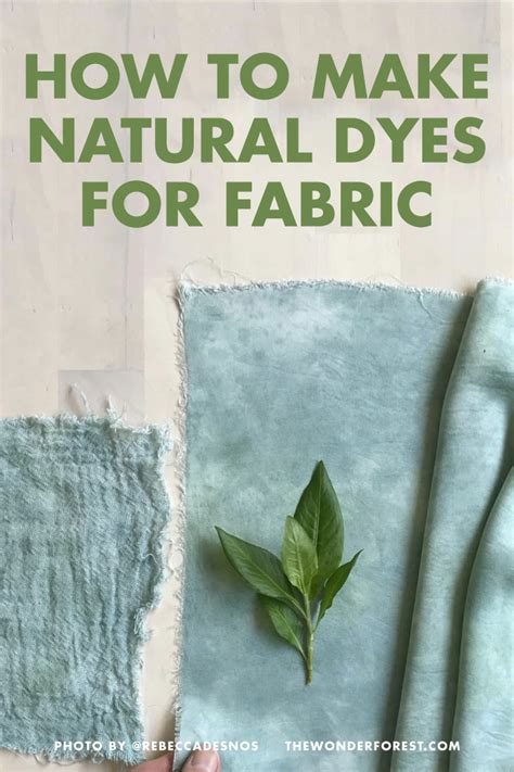 How To Make Natural Dyes For Fabric Wonder Forest