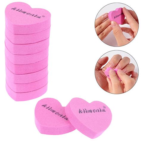 10pcs Pink Heart Shape Nail File Manicure Tool Nail Emery Board Manic Y