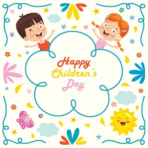 Premium Vector | Colorful greeting card for happy children's day