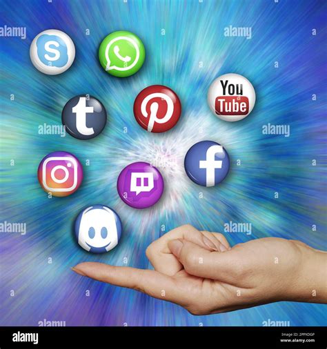 Hand And Social Media Services Logo Stock Photo Alamy