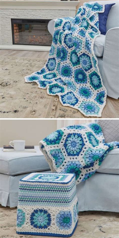 Amazing Hexagon Crochet Blankets Pattern Center