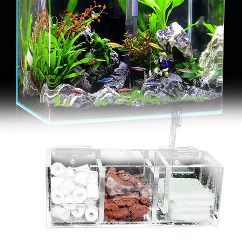 Mdesiwst Fish Tank Filter High Transparency 3 In1 Round Outlet Wet Dry