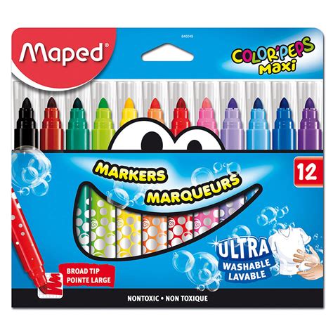 Maped Ultra Washable Broad Tip Markers 12 Per Pack 3 Packs Walmart