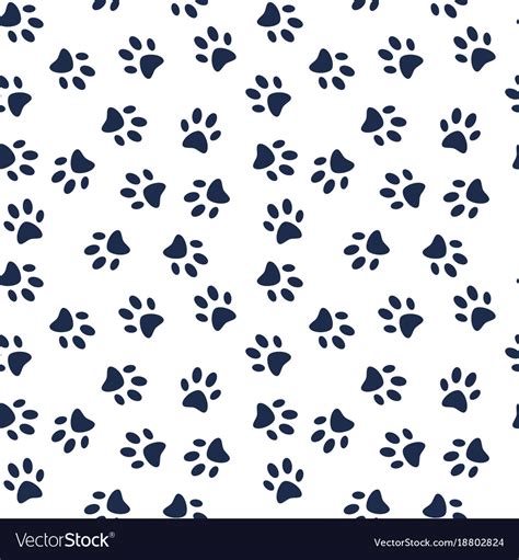 Dog paw print seamless pattern Royalty Free Vector Image