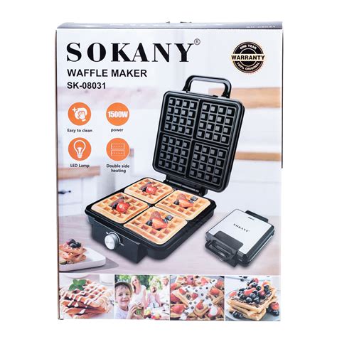 ᐉ Вафельница для толстых вафель Sokany SK-08031 с антипригарным ...