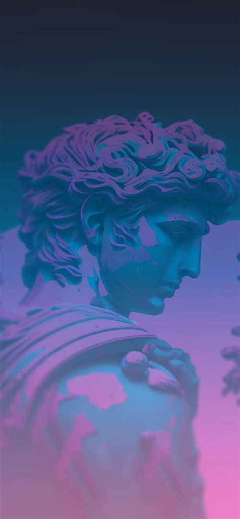 Vaporwave Michelangelo Statue Wallpaper - Vaporwave Wallpaper ...