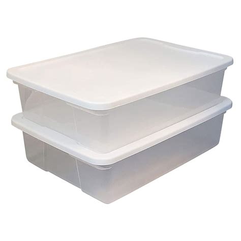 Homz Snaplock® Large 28 Quart Plastic Underbed Storage Totes Clear