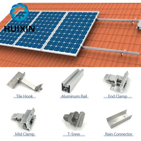 High Efficient Aluminium Solar Panel Brackets Pv Tile Roof Mounting