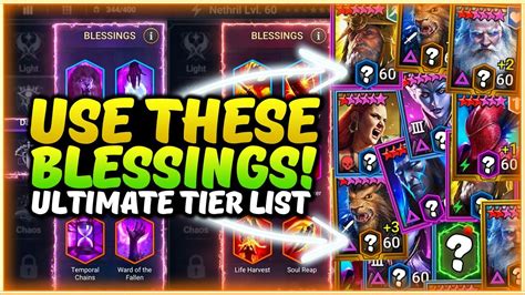 Must Know What Blessing To Use On My X Champion Blessings Tier List