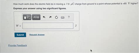 Solved How Much Work Does The Electric Field Do In Moving A Chegg