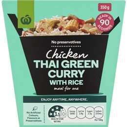 Woolworths Thai Green Chicken Curry With Jasmine Rice 350g Woolworths