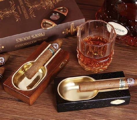 Cigarloong Cigar Gold Plated Smoke Ashtray Furniture Home Living