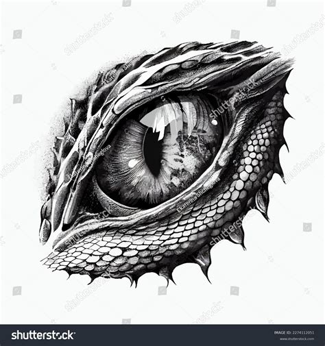 Dragon Dinosaur Monster Eye Tattoo Tshirt Stock Vector Royalty Free
