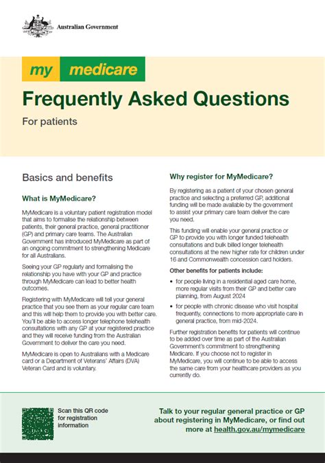 MyMedicare For Patients Frequently Asked Questions Australian