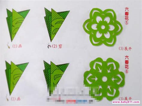 赵洪州制作的儿童剪纸图片步骤 儿童窗花团花剪纸折法画法教程 儿童剪纸 查字典幼儿网