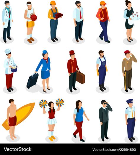 Professions Isometric People Royalty Free Vector Image