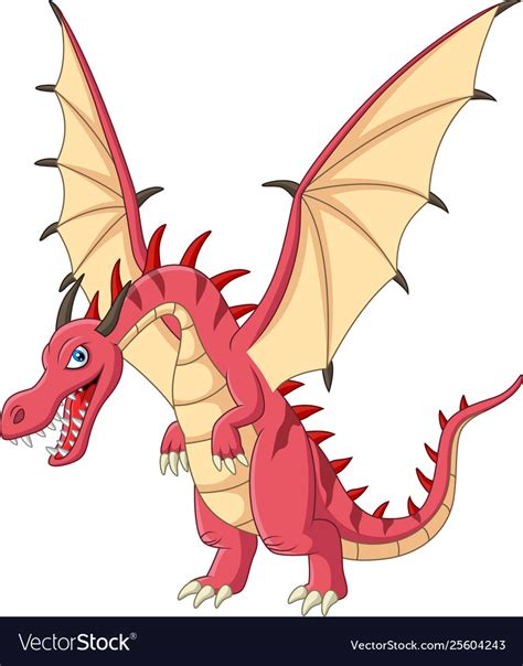 Cartoon Red Dragon On White Background Royalty Free Vector