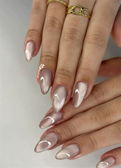 Nude Cat Eye Nails Gel Nails Simple Nails Cat Eye Nails