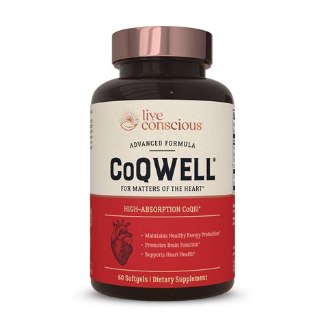 Coqwell Coq10 Heart Brain And Vascular Health Support High Absorption Patented Coenzyme