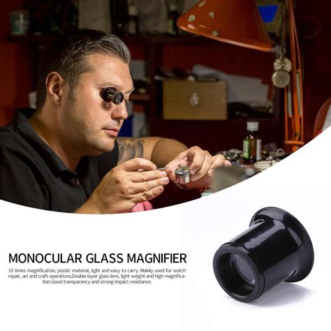 Pro Monocular Magnifying Glass 5X 10X Loupe Lens Jeweler Magnifier X 1