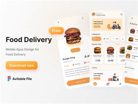 Free Food Delivery UI Kit