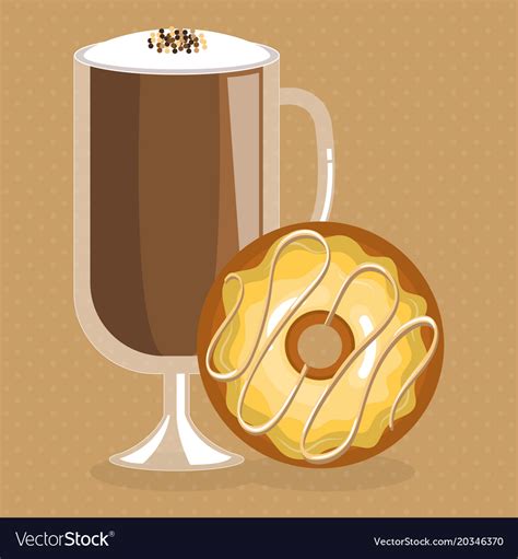 Delicious Iced Coffee Cup And Donuts Royalty Free Vector