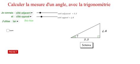 Trigonom Trie En Me Calcul D Angle Geogebra